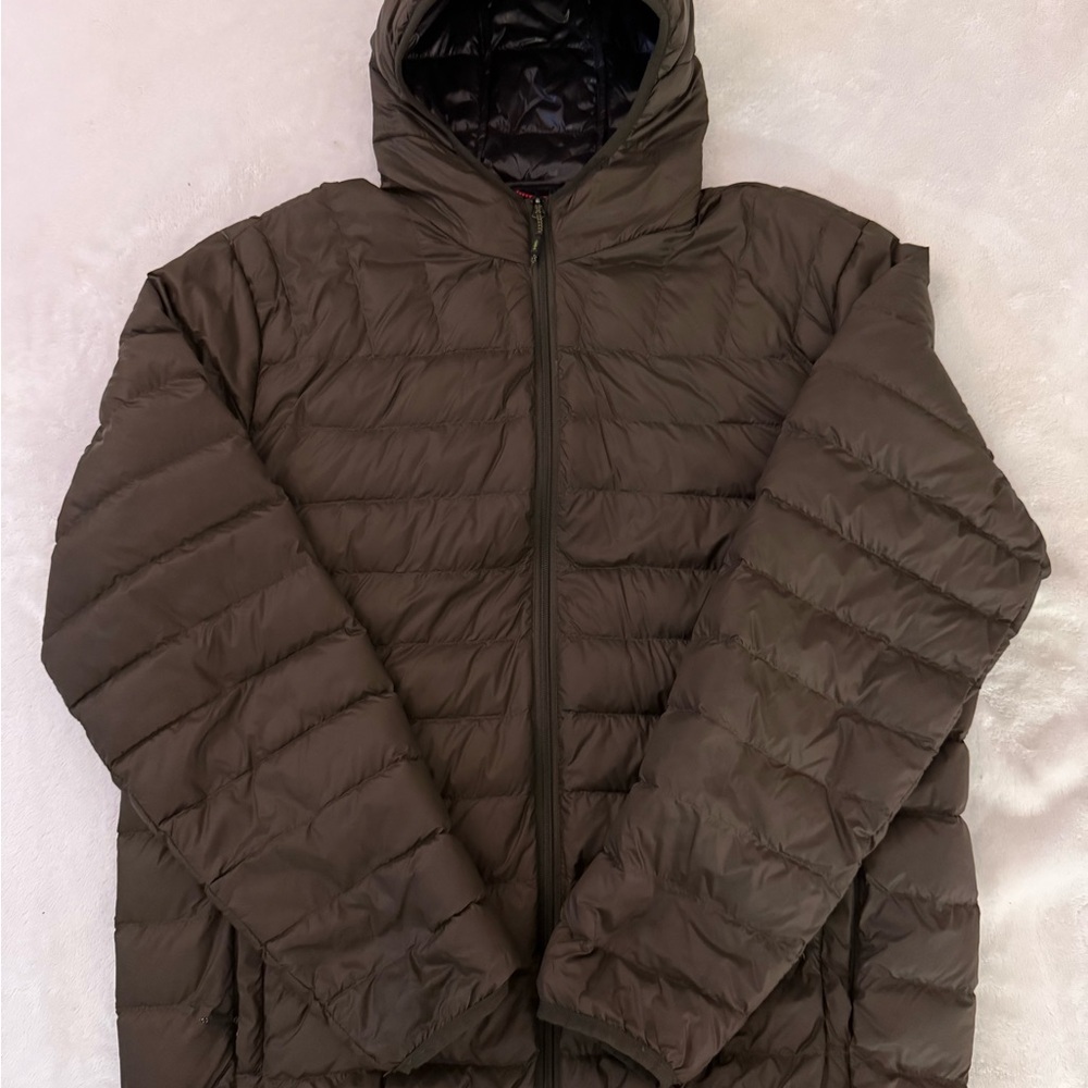 Olive Green Lightweight Performance Puffer Jacket